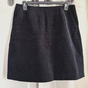 Joules Womens Skirt Size 6 Black Corduroy Western Dark Y2K Grunge Gothic 18766